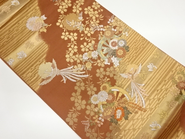 JAPANESE FUKURO OBI / WOVEN PHOENIX & FLOWER